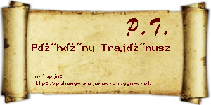 Páhány Trajánusz névjegykártya
